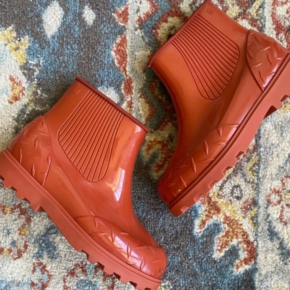 Melissa Burnt Orange Fusion Slip On Rain Booties, Size 8 - Picture 3 of 8